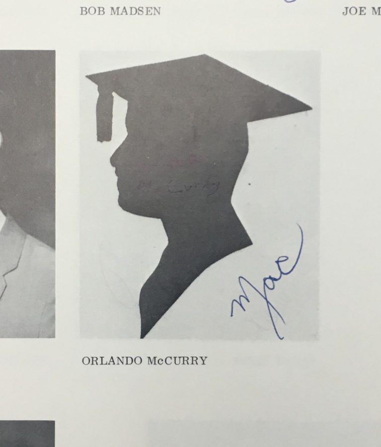 McCurrys signed yearbook photo from 1970.