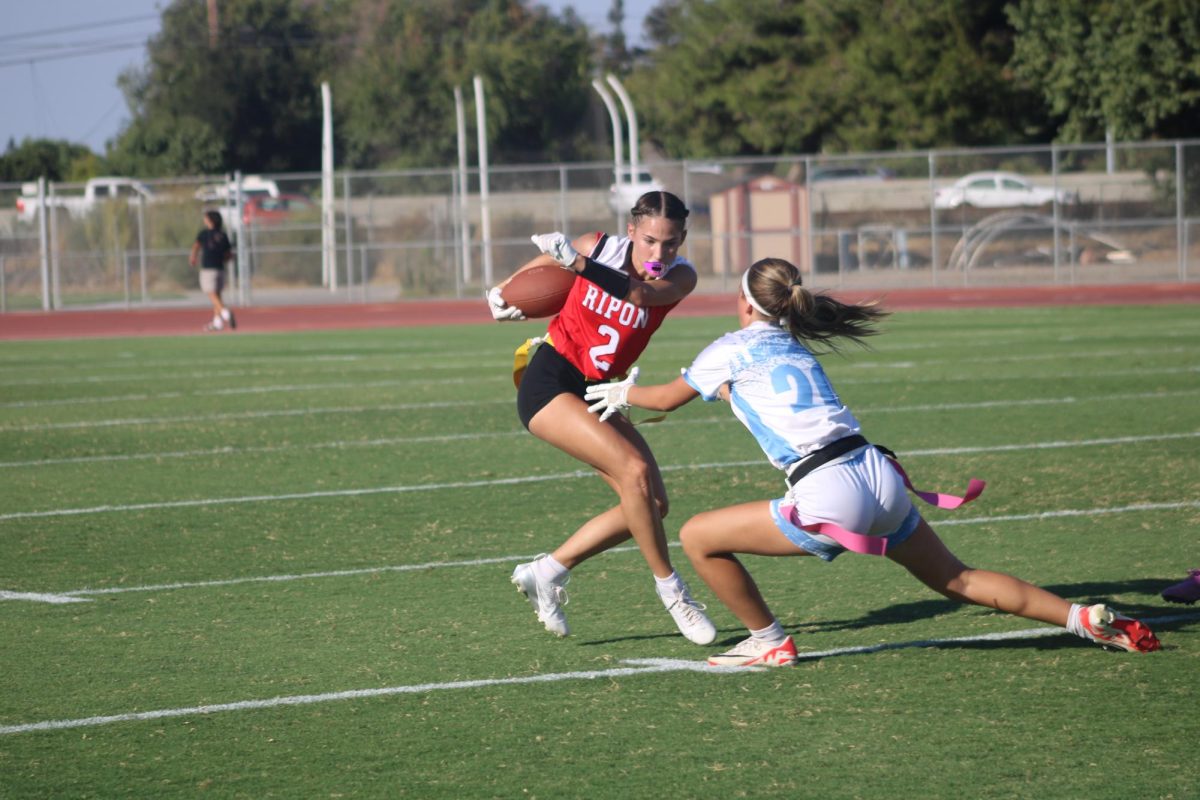 Ripon's Starla Skiles runs down the field. 